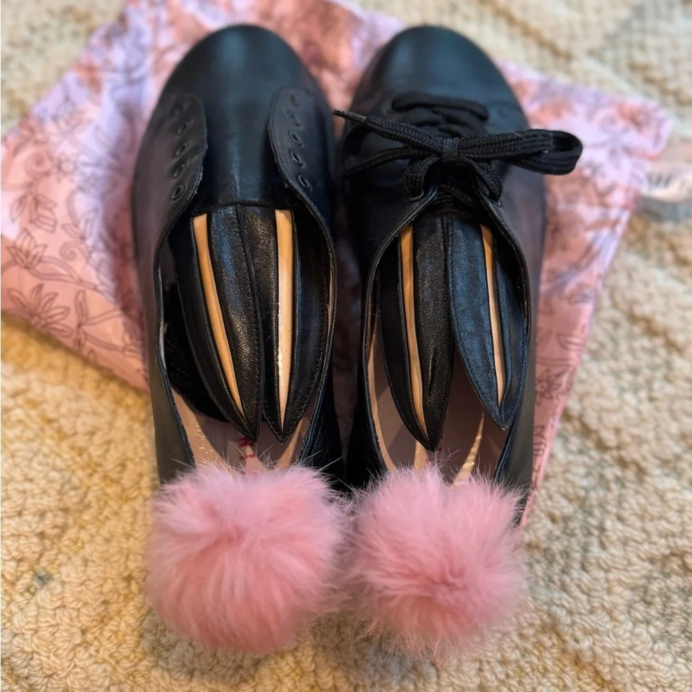 Minna Parikka Black Sneakers with Pink Pom-Pom size 7.5 / 38 - Picture 6 of 7